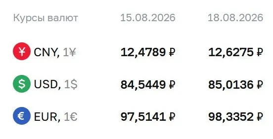Курс доллара поднялся выше 85 рублей, последний раз так было осенью прошлого года. Официальный курс на 18 августа демонстрирует рост доллара и евро.