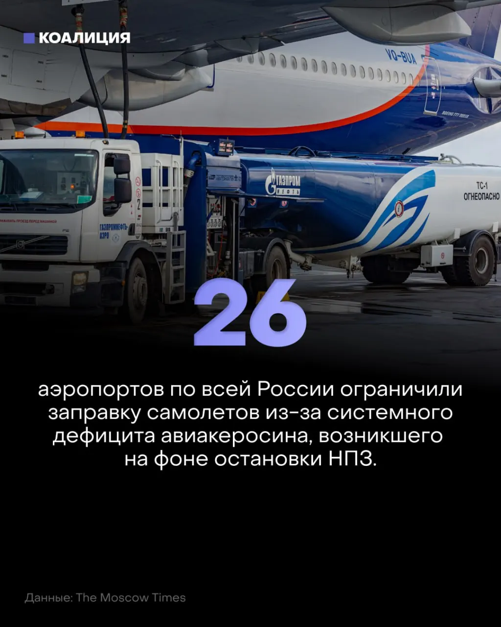 В 26 аэропортах урезали заправку самолётов; режим в Пулково продлён до 2027 года, экспорт керосина частично ограничен.